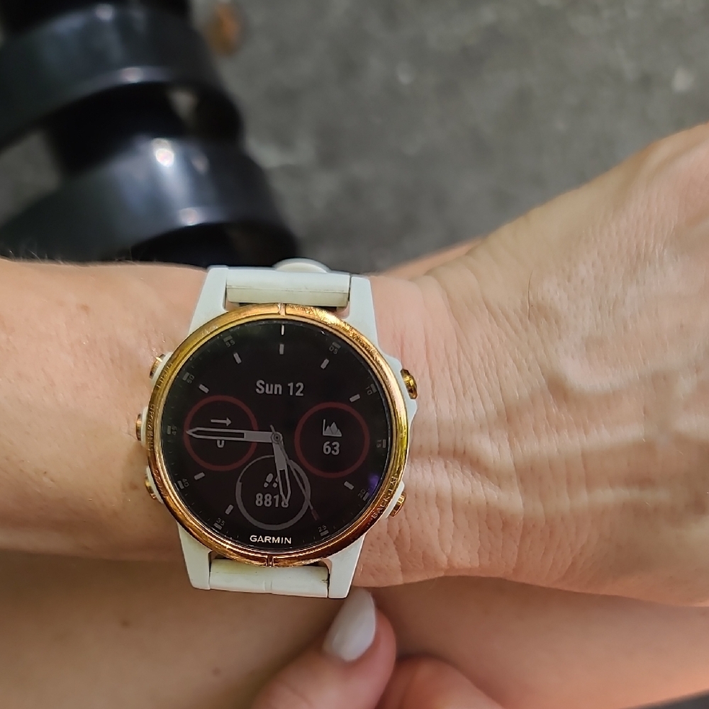 Garmin White and Rose Gold Smartwatch with Round Display